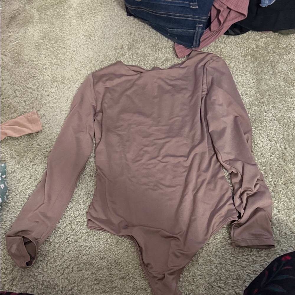 Workshop Republic Clothing Taupe Long Sleeve Top